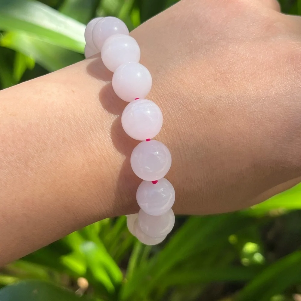 13mm Pink‎ calcite stretchable bracelet